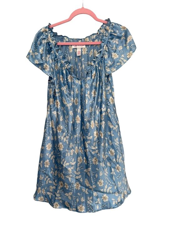 Oscar de la Renta Other - Vintage Oscar De La Renta Floral Satin Nightgown Slip Sleepwear Ruffle Medium
